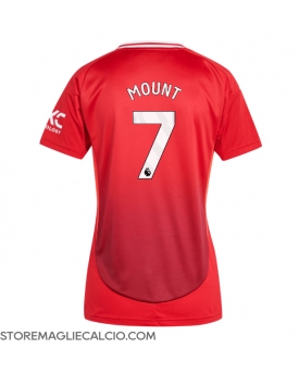 Manchester United Mason Mount #7 Maglia Gara Casa Repliche 2024-25 Donna Maniche Corte